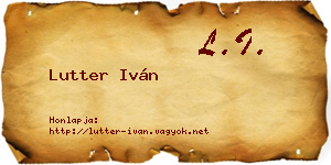 Lutter Iván névjegykártya